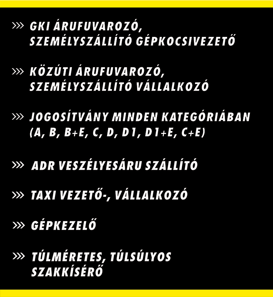 Közúti közlekedési szakember képzés